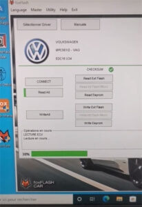 foxflash read vw edc16u34 on bench 8