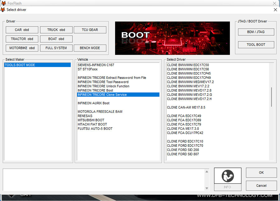 new kt200 foxflash clone medc17 via boot tricore 2