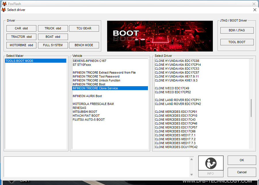new kt200 foxflash clone medc17 via boot tricore 3
