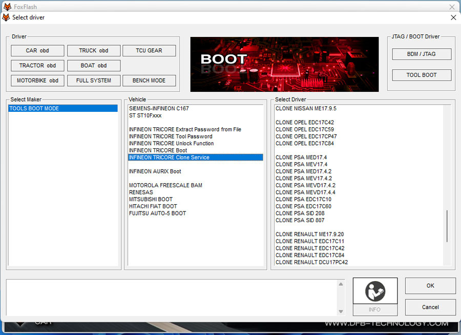new kt200 foxflash clone medc17 via boot tricore 4
