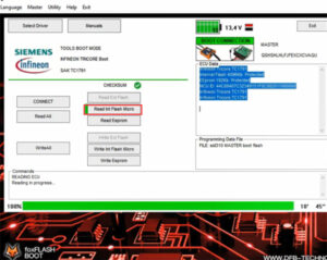 foxflash read write renault sid310 via obd and boot 3