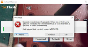 how to fix foxflash unhandled exception in the application 1
