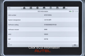autel mk808z bt diagnose audi simos 6.3 6