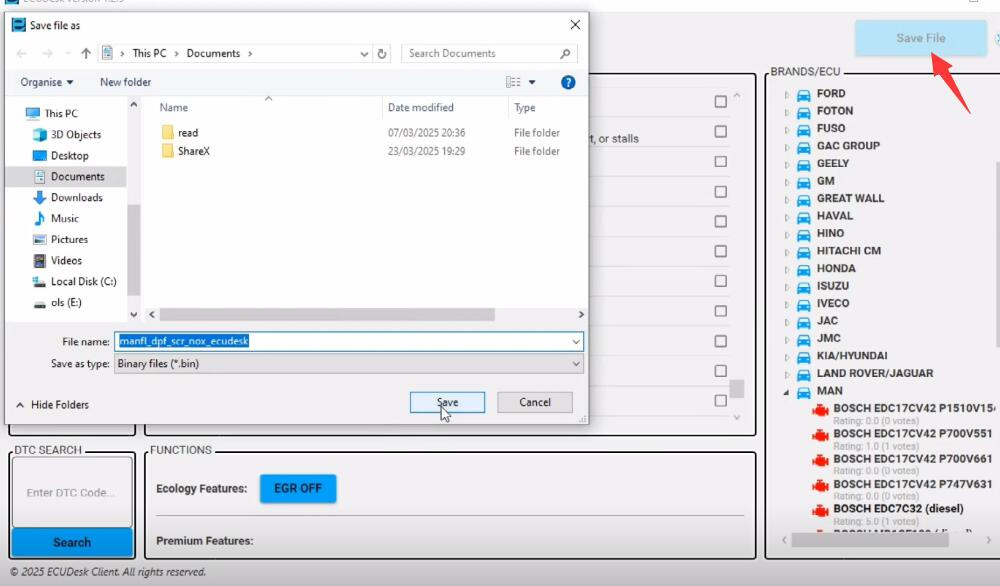 how to use ecudesk software for scr off 13