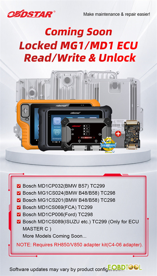 OBDSTAR Update Locked Bosch MG1MD1 ECU Read Write Unlock