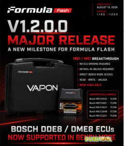 formulaflash unlock bmw bosch md1 mg1 ecu on bench 1