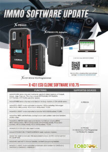 Launch X431 X Prog5 Update Locked BMW MD1 MG1 ECUs